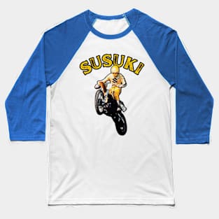 Vintage Motocross Susuki Baseball T-Shirt